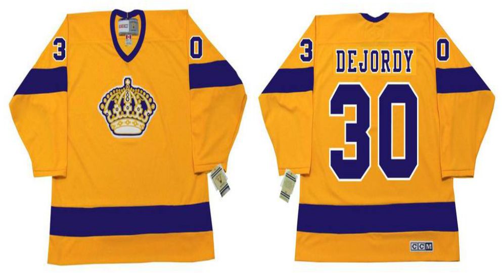 2019 Men Los Angeles Kings #30 Dejordy Yellow CCM NHL jerseys->los angeles kings->NHL Jersey